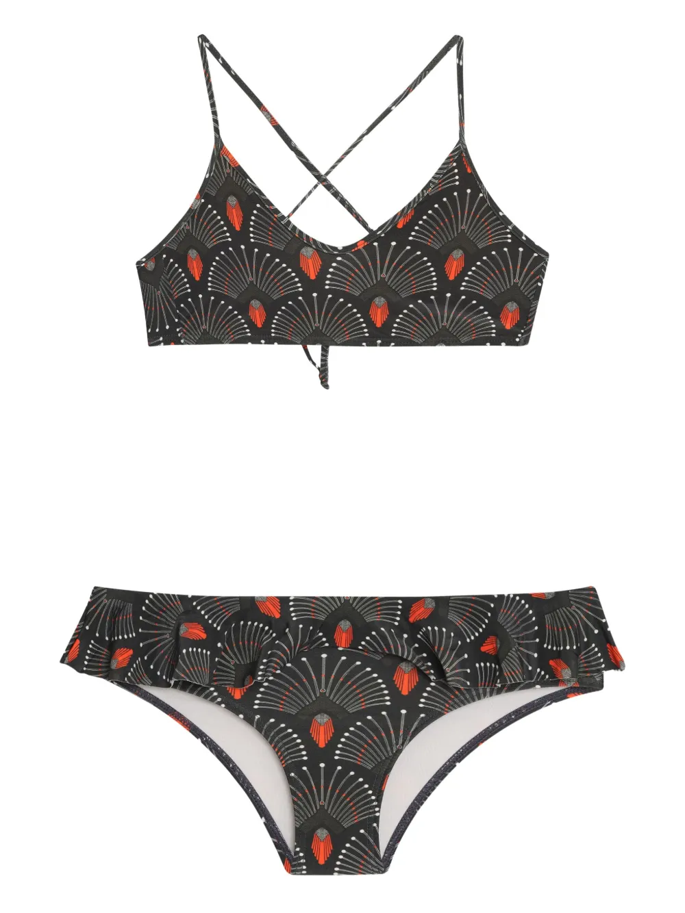 Lygia & Nanny Penelope cross-back bikini set | Black | Image 1