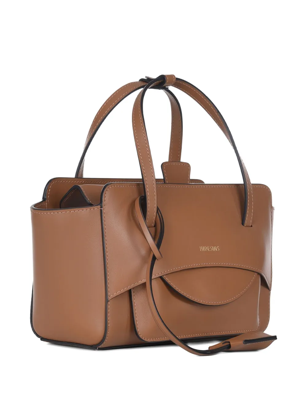 Hidesins Top-handle Flap Clutch Bag In Brown