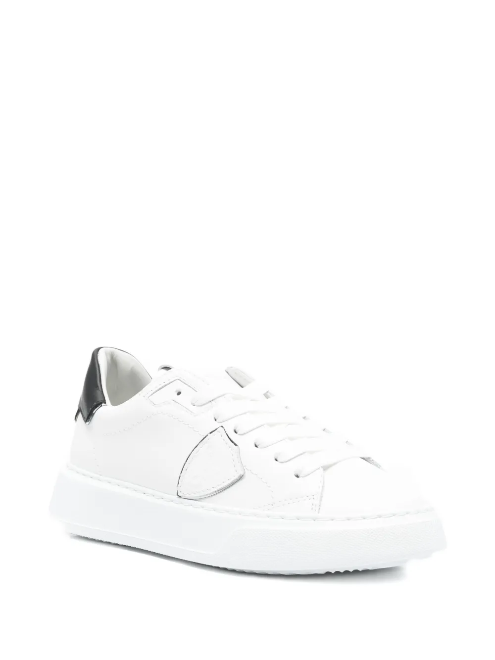Philippe Model Paris Sneakers met leren vlakken - Wit