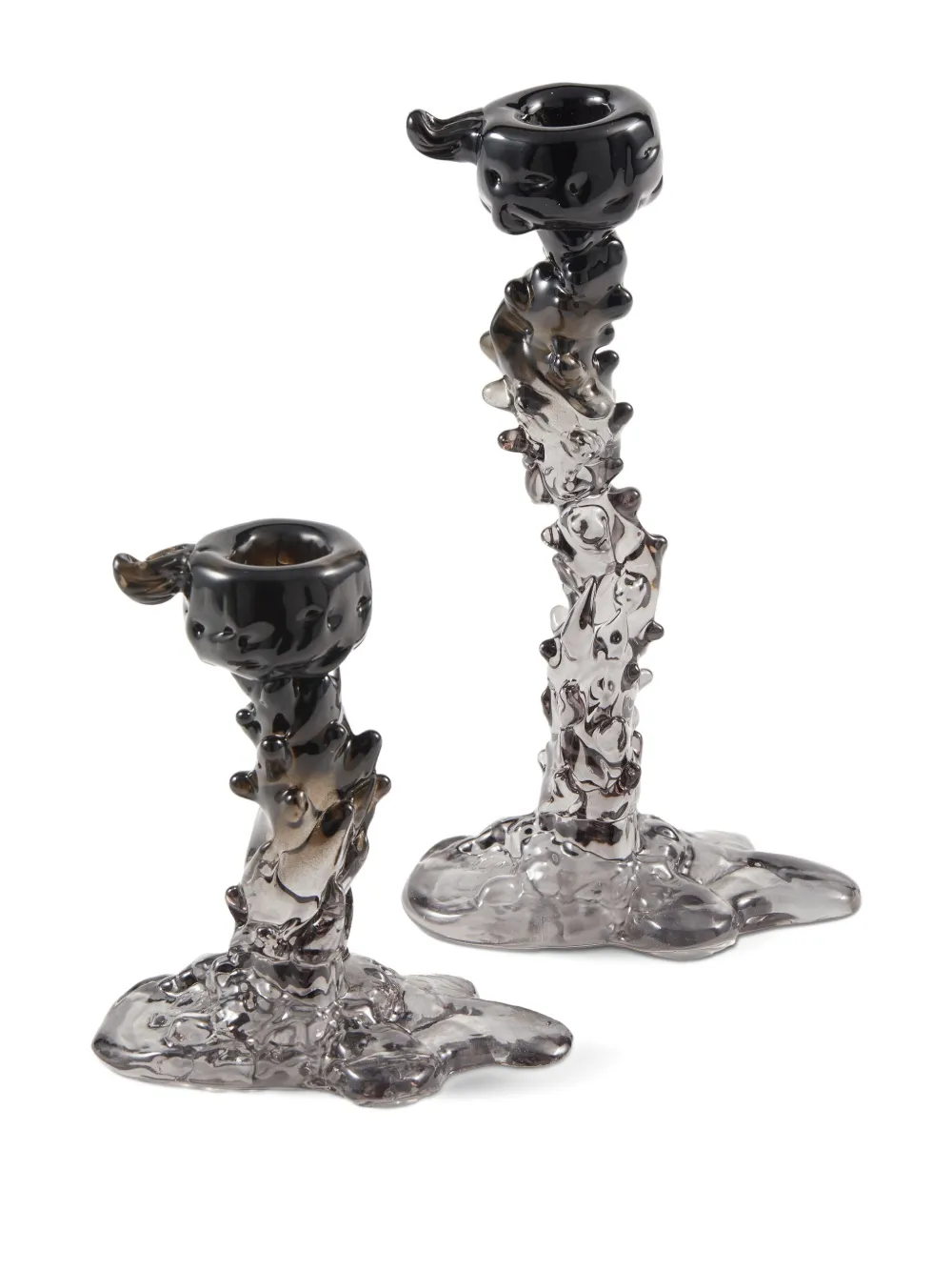 Polspotten Dripping Resin Candle Holder In Black