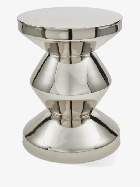 POLSPOTTEN polished metal accent stool