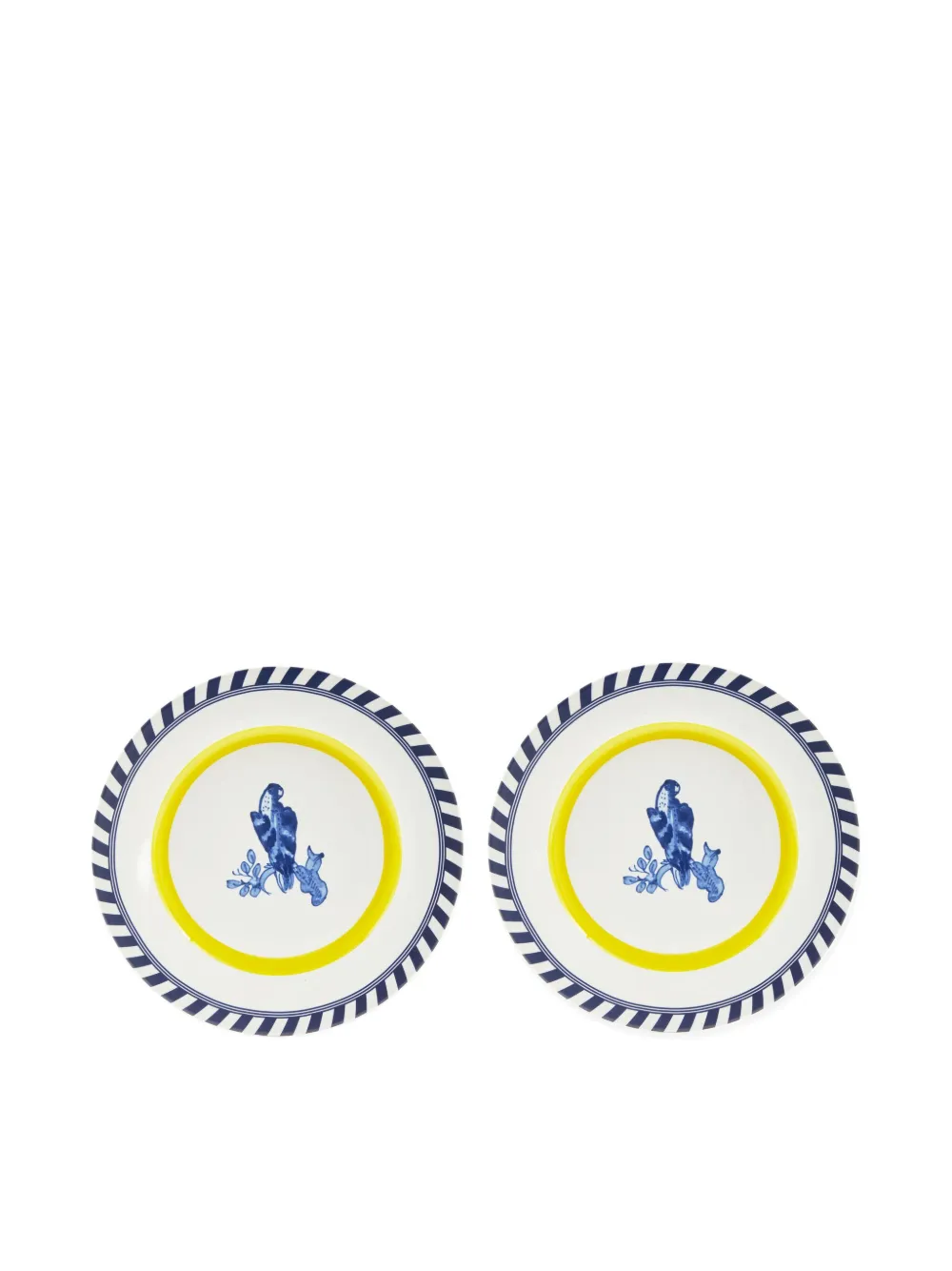 Polspotten Striped Edge Decorative Plates In Multi