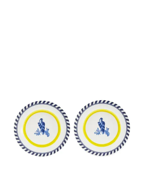 POLSPOTTEN striped edge decorative plates