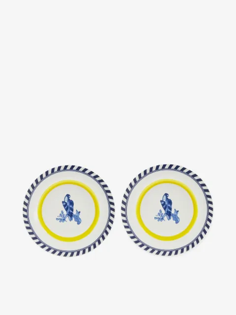 POLSPOTTEN striped edge decorative plates