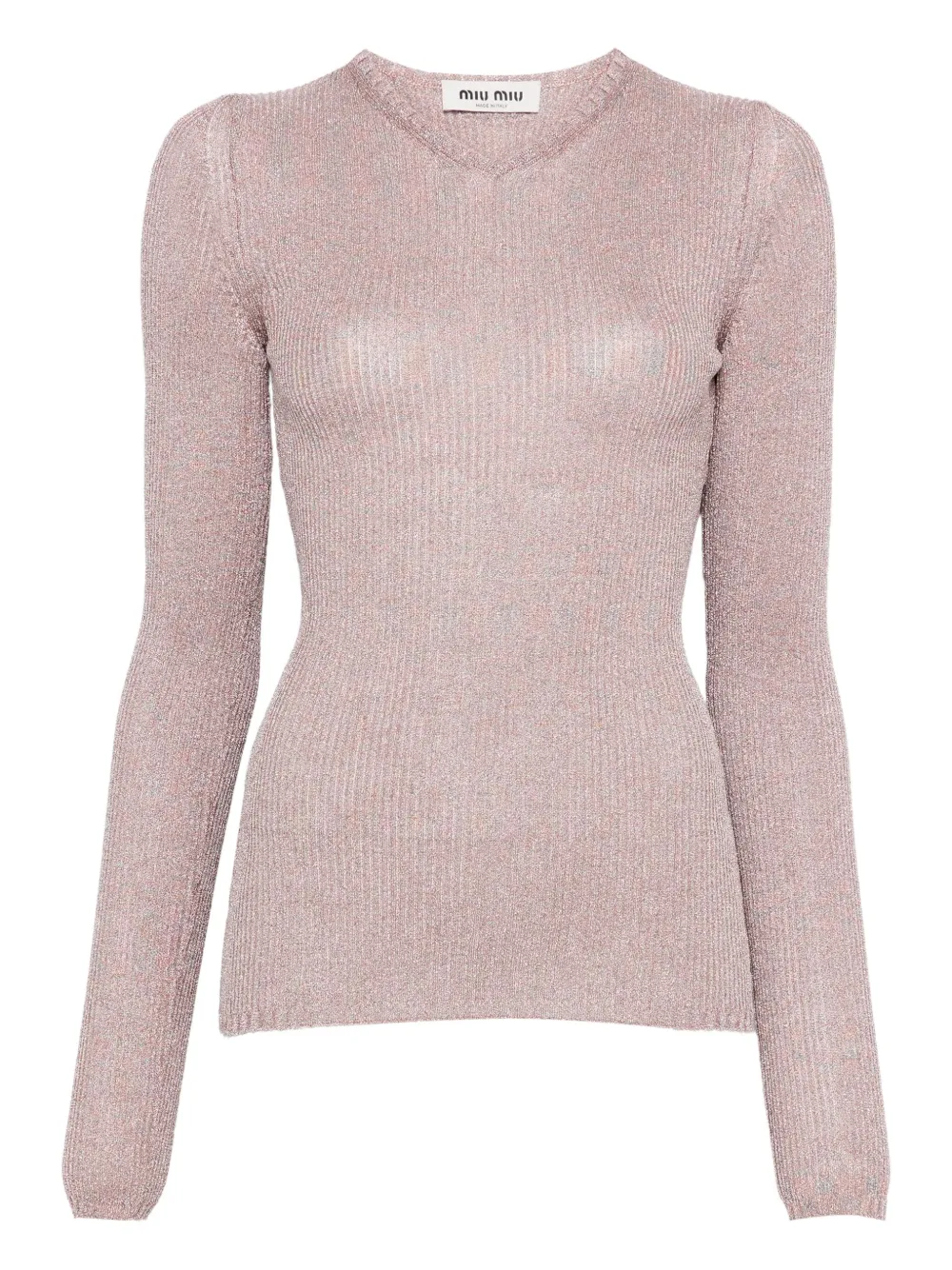 Miu Miu Pullover mit Lurex-Detail | Rosa | Image 1
