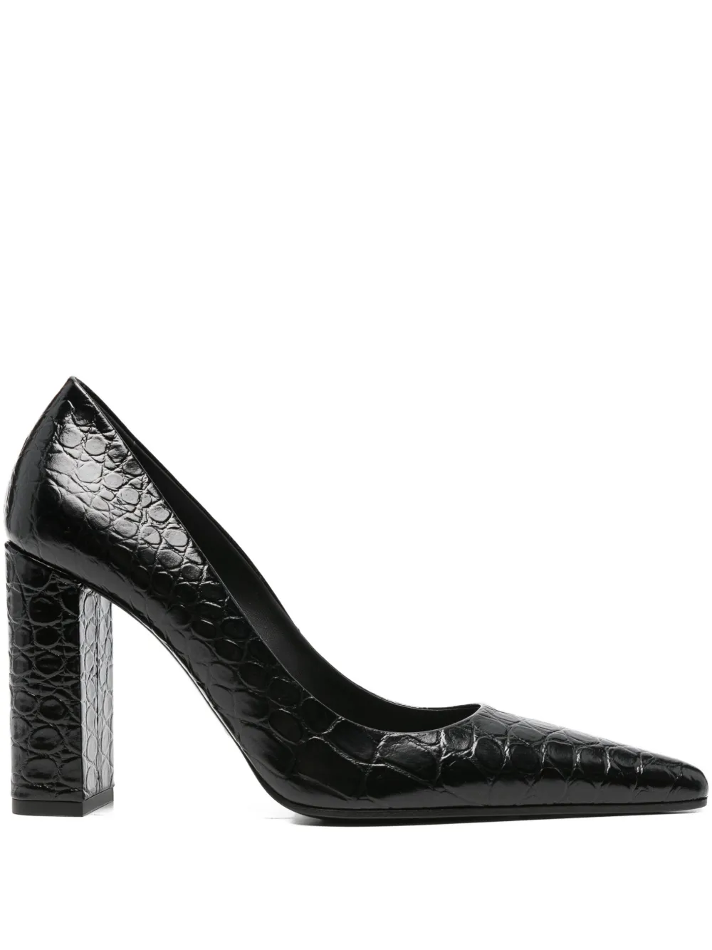 Alaïa 90mm crocodile-embossed pointed pumps | Black | Image 1