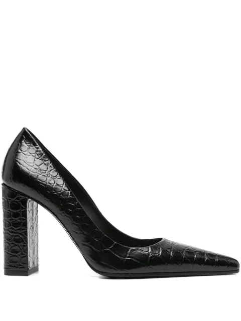 Alaïa 90mm crocodile-embossed pointed pumps