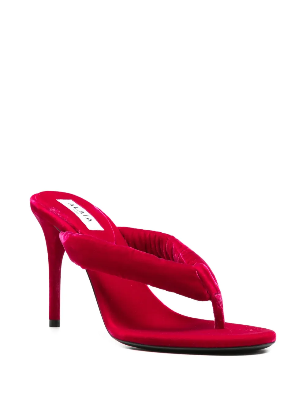 Alaïa 90mm velvet thong mules | Heeled Mules | Image 2