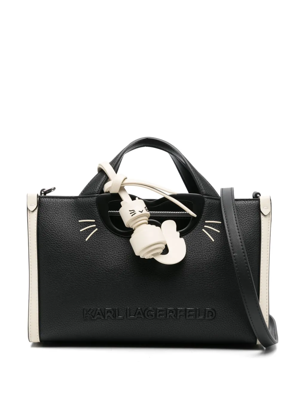 Karl Lagerfeld ロゴ ハンドバッグ - ブラック Karl Lagerfeld ロゴ ハンドバッグ - ブラック