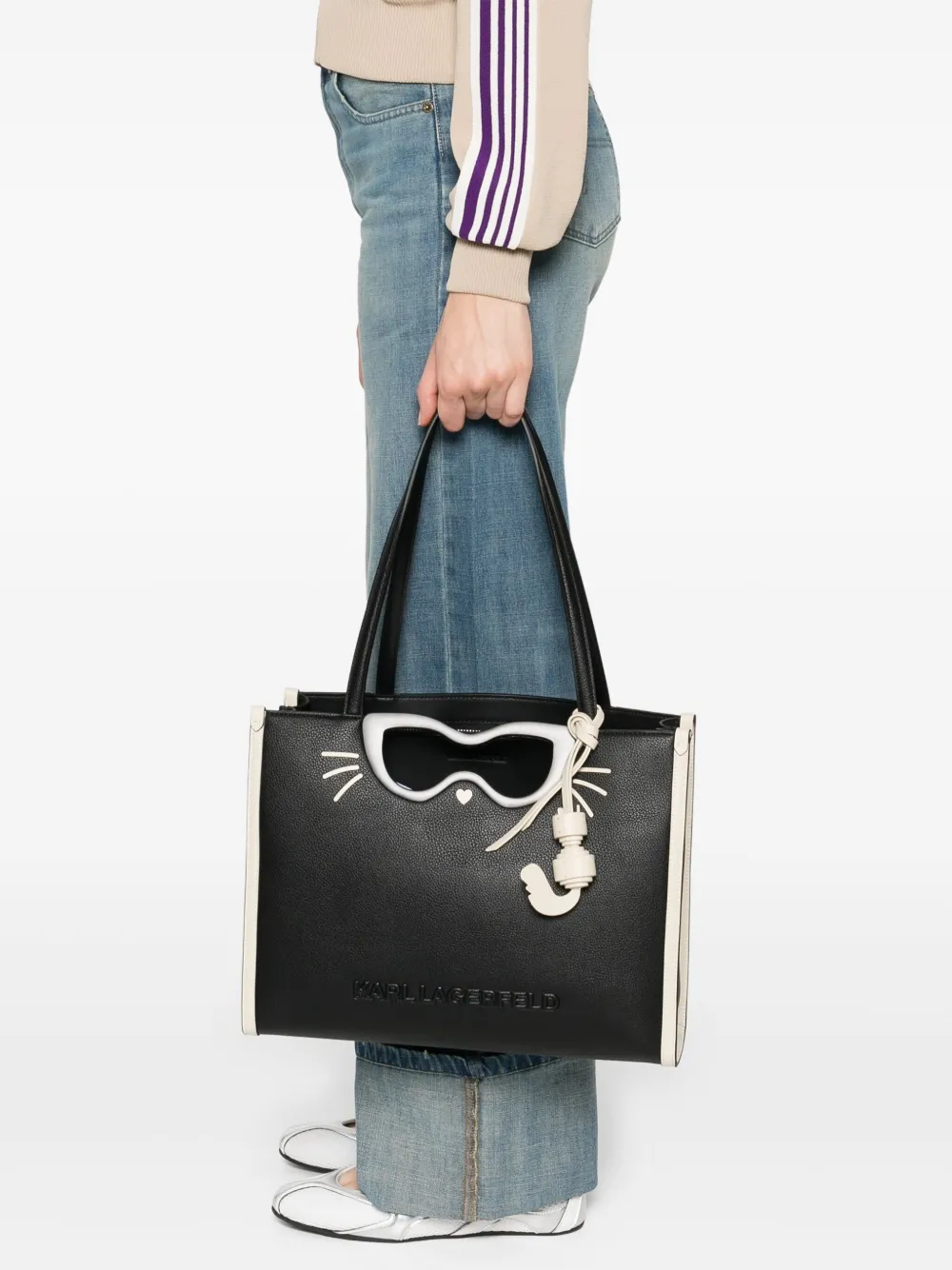 Karl Lagerfeld logo-lettering tote bag - Zwart