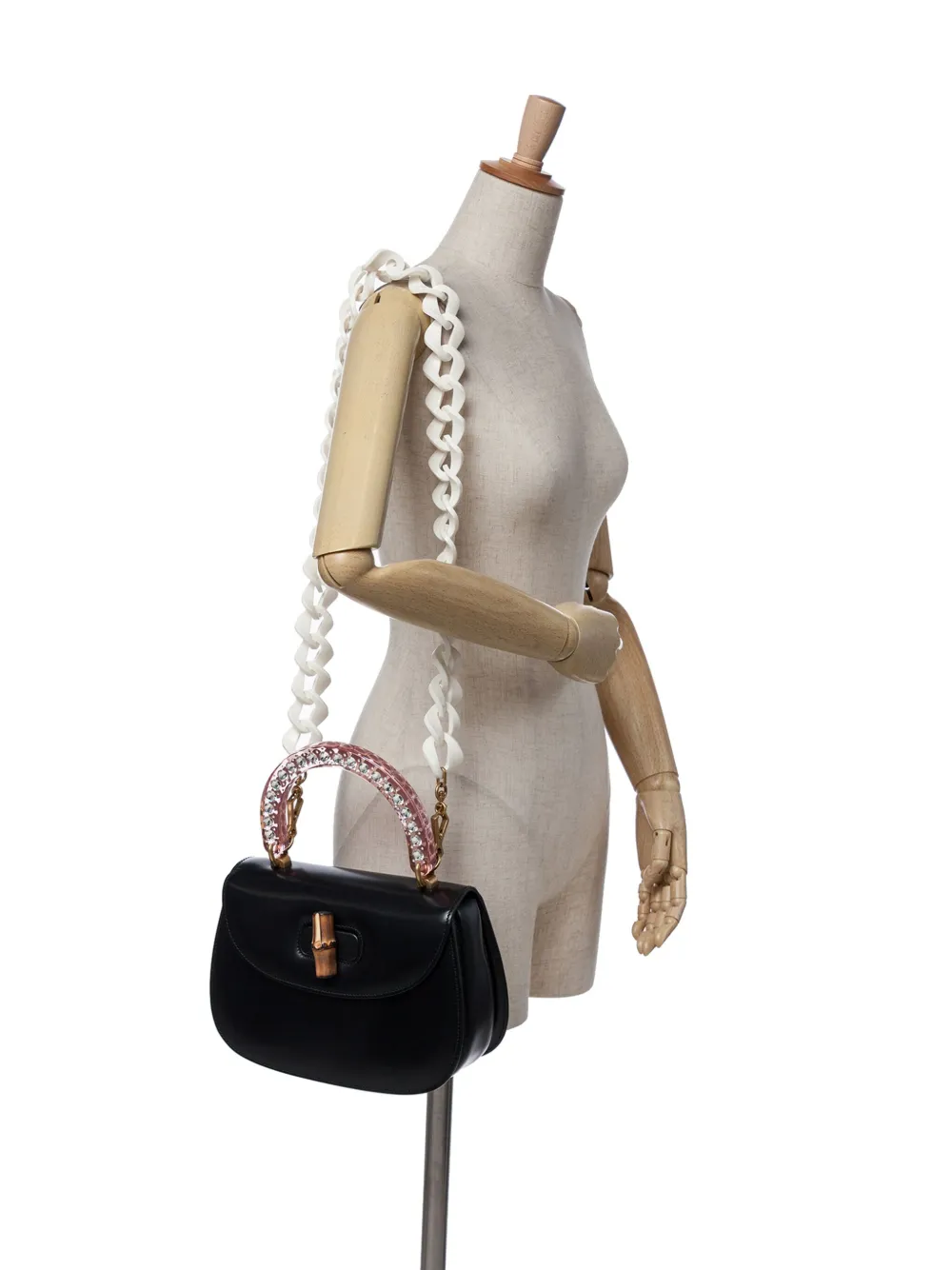 Gucci Pre-Owned 2016-2024 Limited Edition Medium Calfskin Acrylic Classic 2 Top Handle Bag satchel | Pre-Owned | Image 2