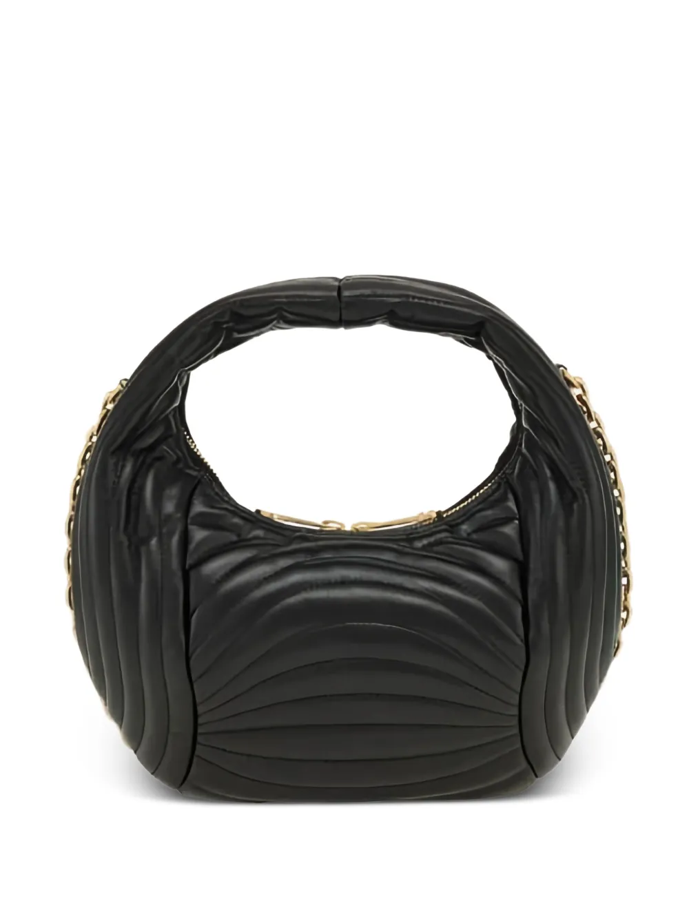 Ferragamo キルティング レザーショルダーバッグ - ブラック Ferragamo キルティング レザーショルダーバッグ - ブラック