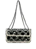 CHANEL Pre-Owned 2004-2005 Mini Woven Patent and Tweed Chessboard Single Flap shoulder bag - White