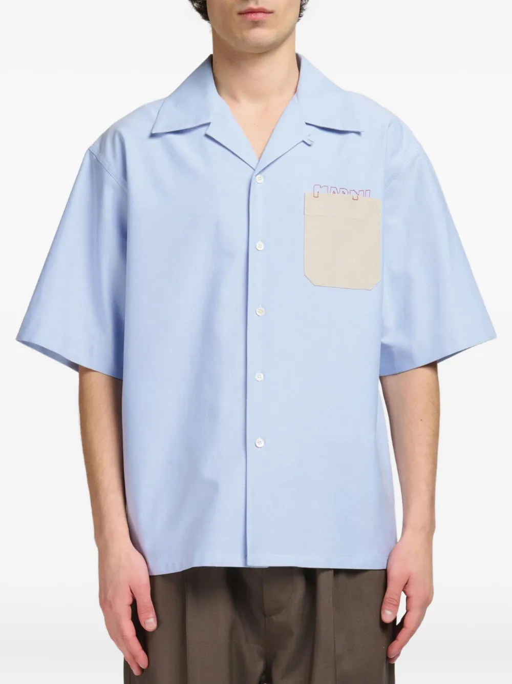 Marni camisa con logo bordado | azul | Image 1