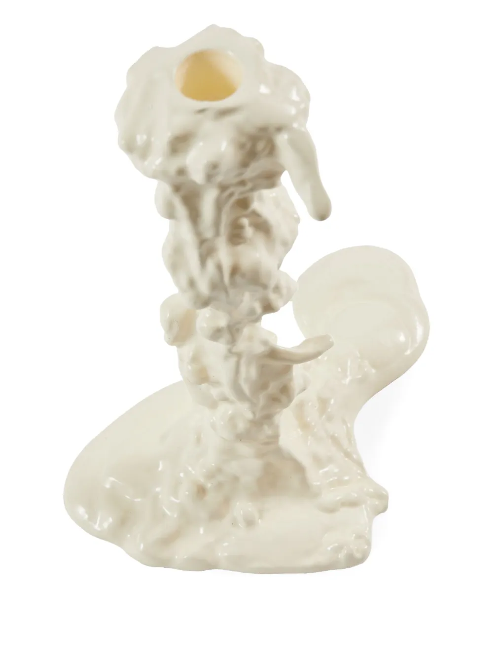 Polspotten Dripping Ceramic Candle Holder In Neutral