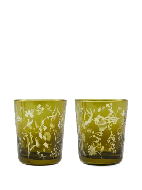 POLSPOTTEN Glazen tumblers met bloemen