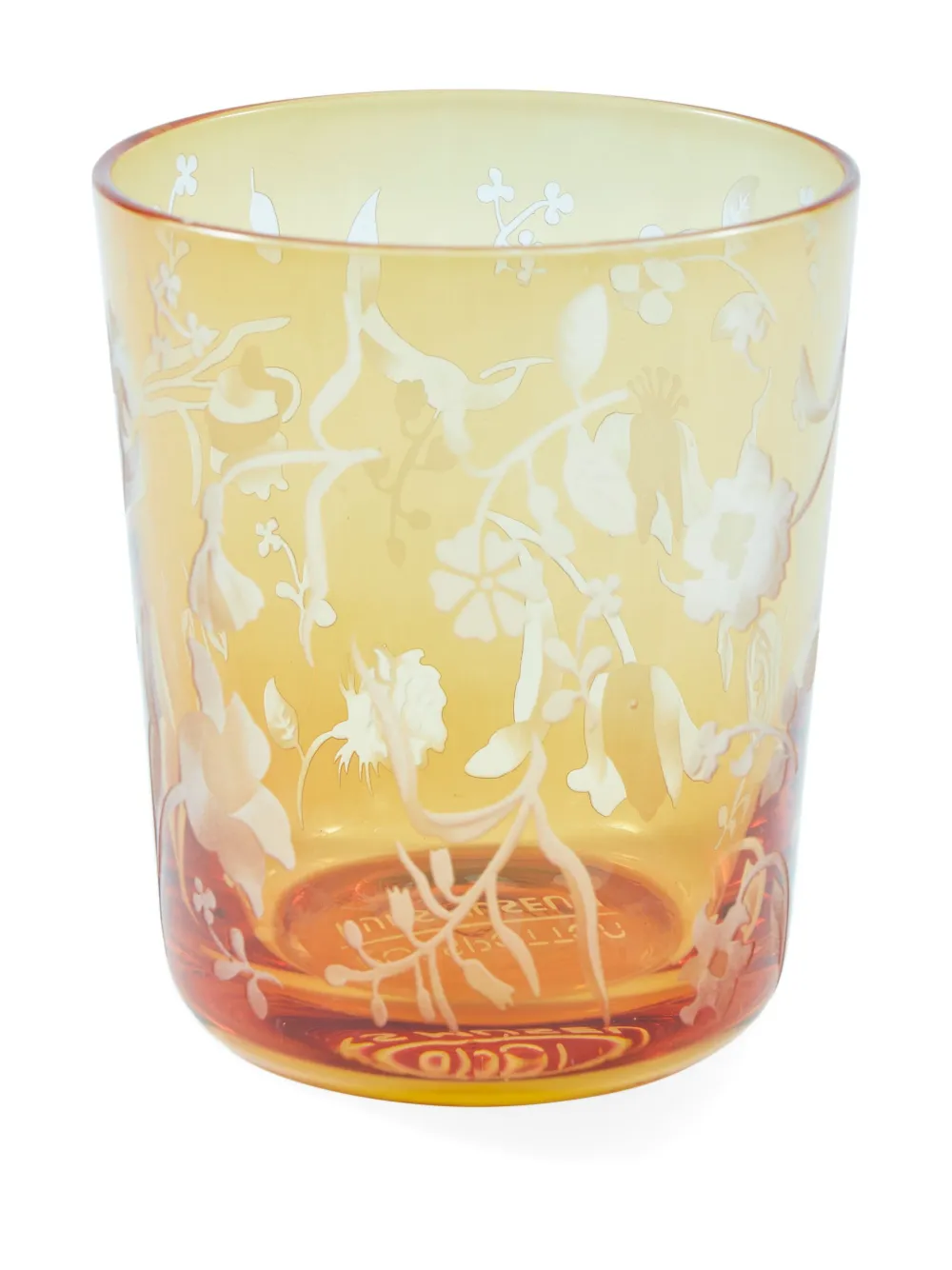 Polspotten Etched Floral Tumbler (set Of Four) In Yellow