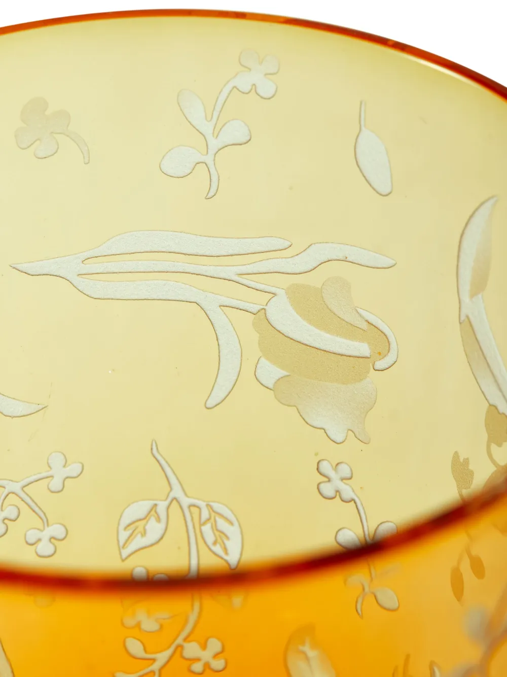 Polspotten Etched Floral Tumbler (set Of Four) In Yellow