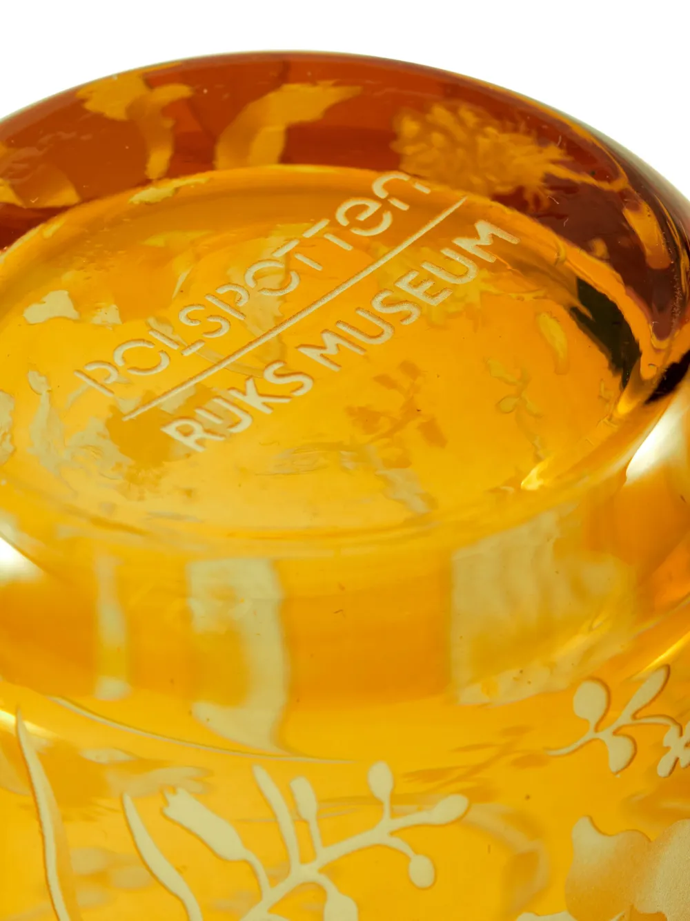 Polspotten Etched Floral Tumbler (set Of Four) In Yellow