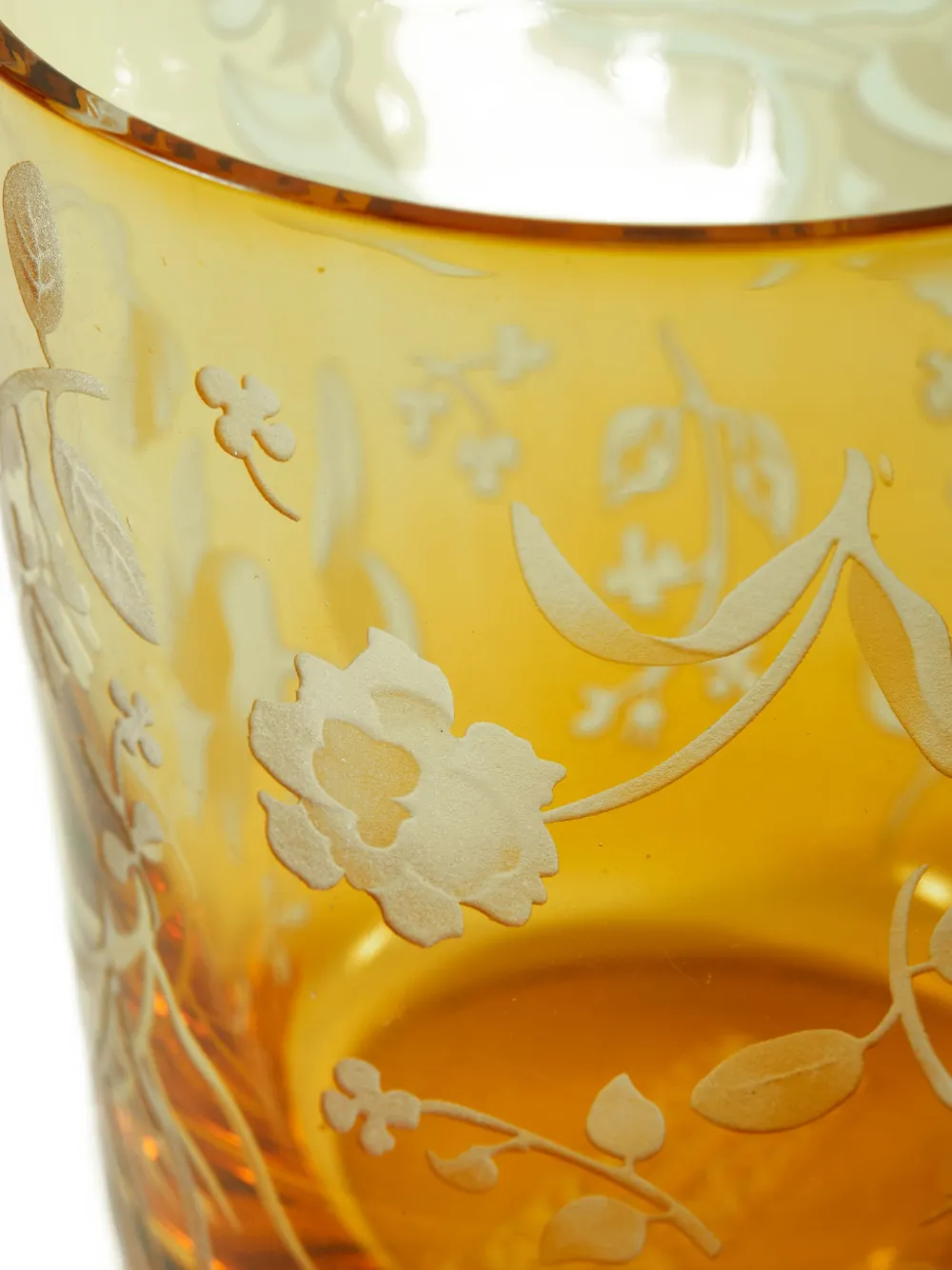 Polspotten Etched Floral Tumbler (set Of Four) In Yellow