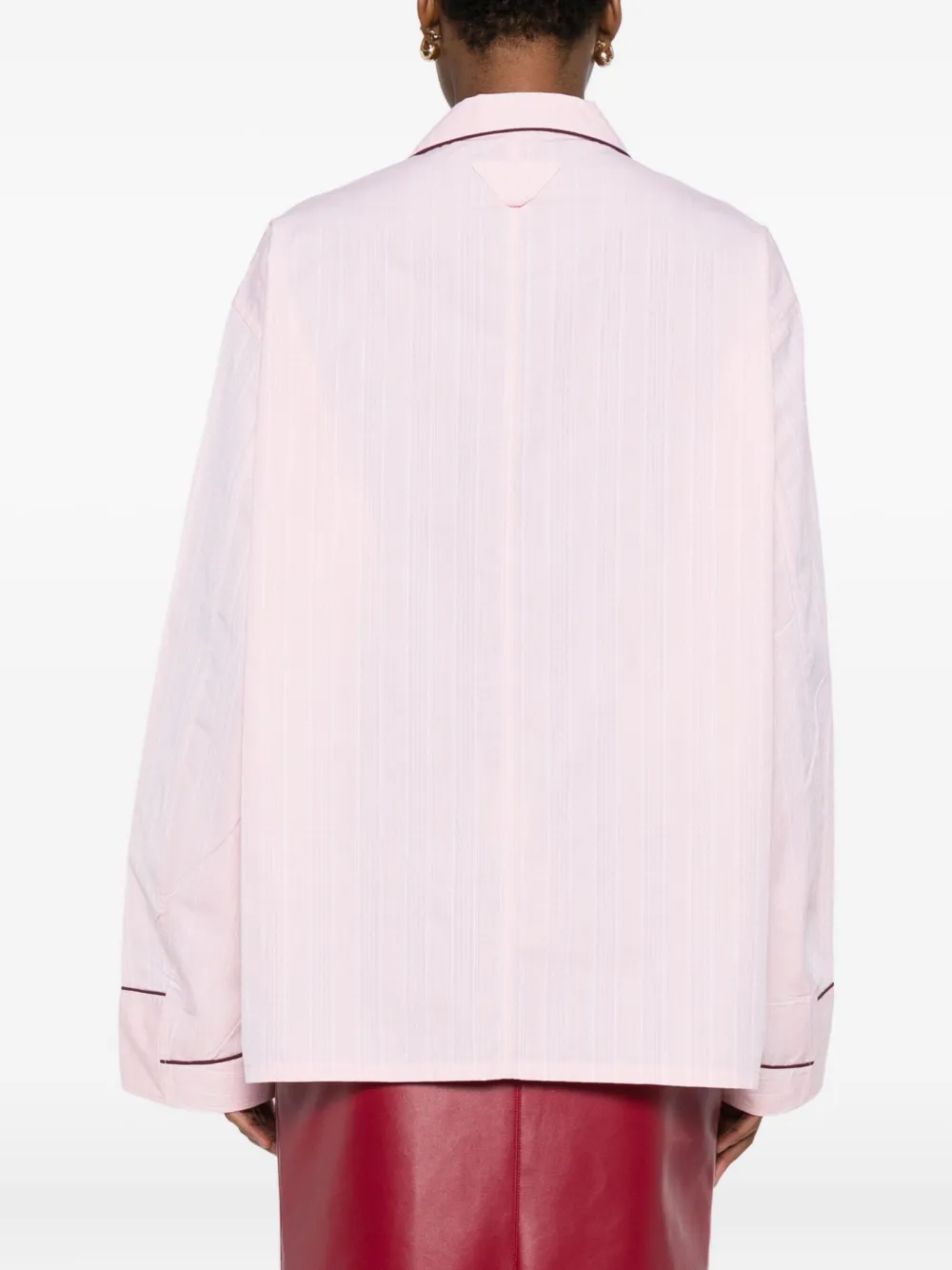Prada Blouse met contrasterende afwerking Roze