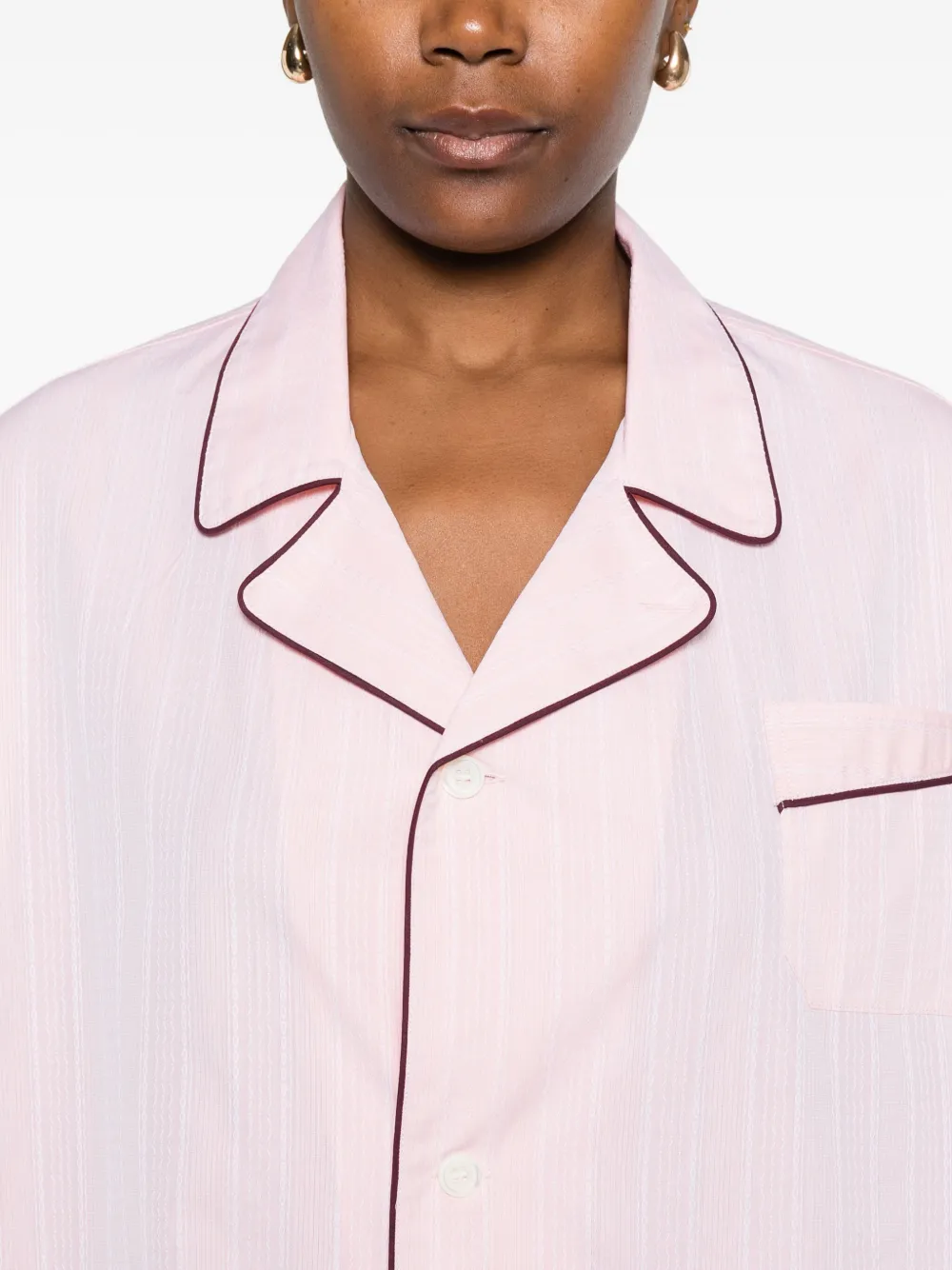 Prada Blouse met contrasterende afwerking Roze