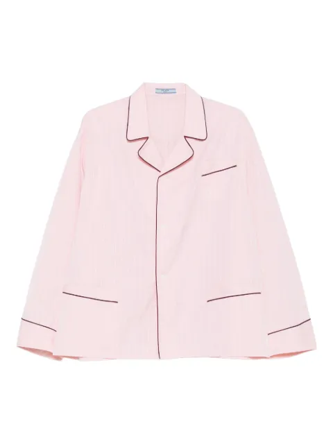 Prada striped contrast-trim shirt