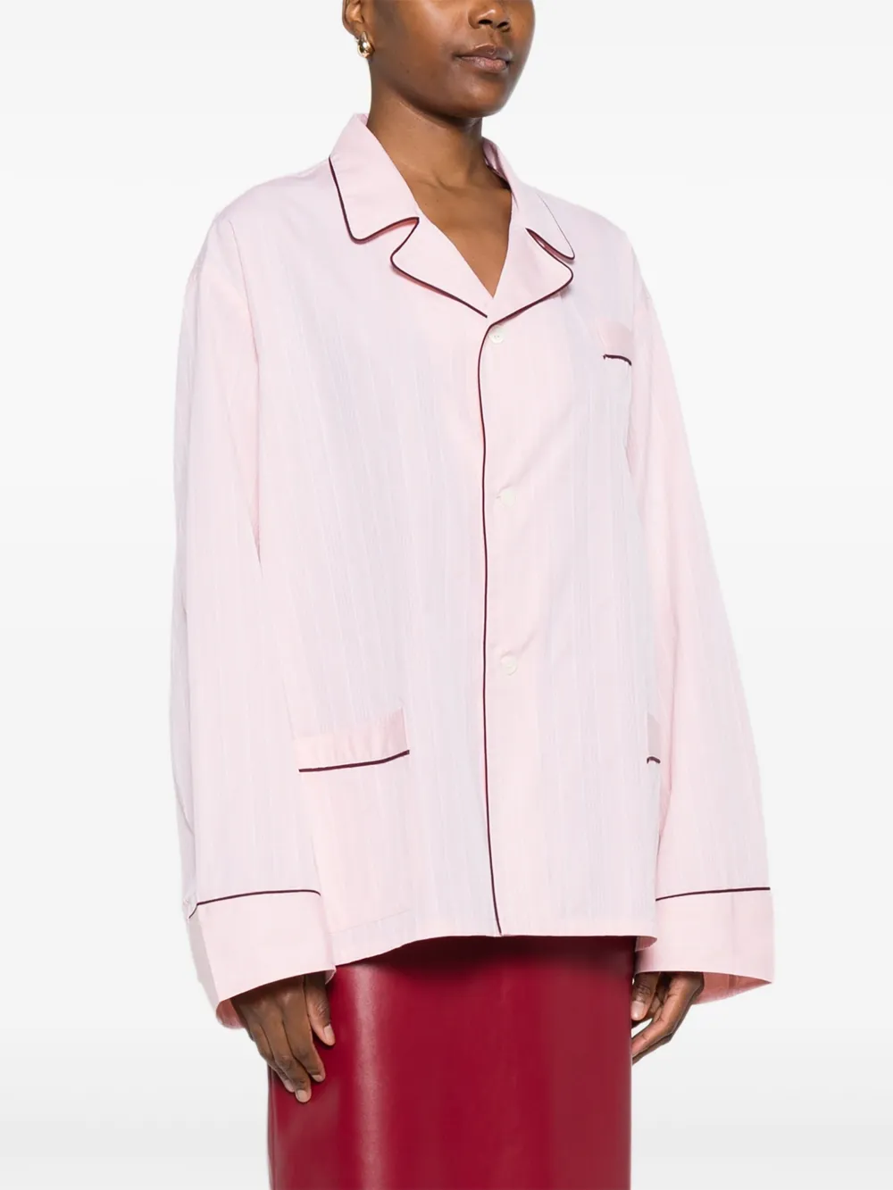 Prada Blouse met contrasterende afwerking Roze