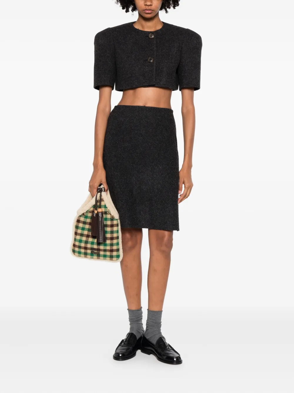 Miu Miu Aline A-line skirt - Grijs