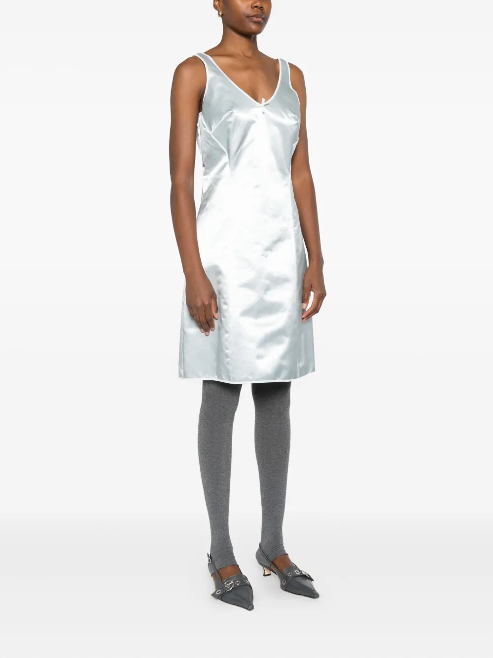 Miu Satijnen jurk Wit