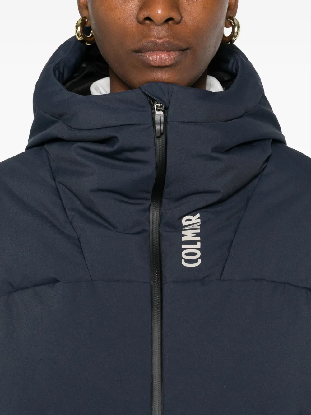 Colmar Hooded Fancy Ski Jacket Bomber In Blue
