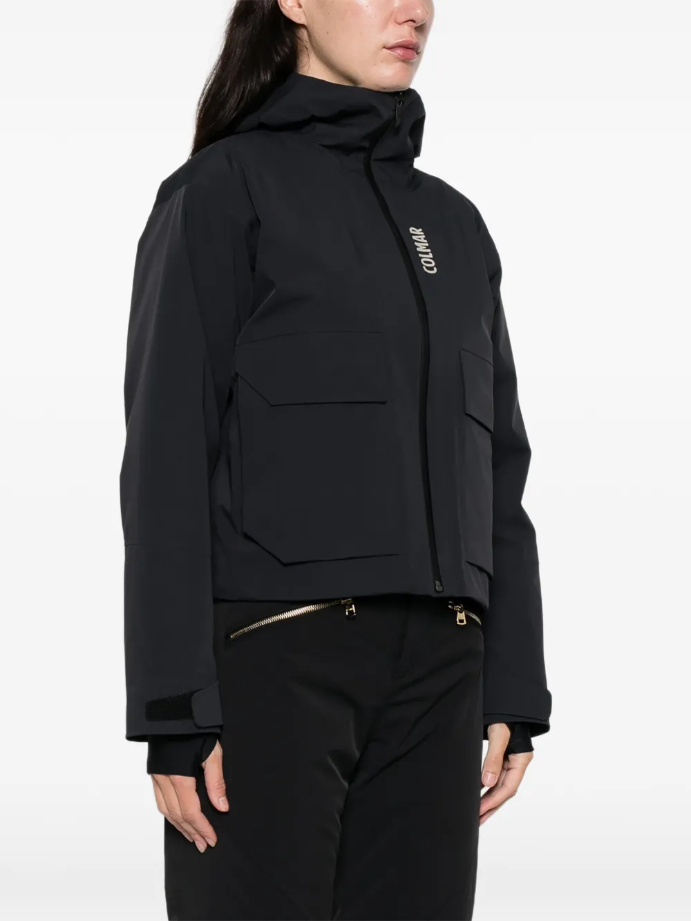 Colmar Hooded Pocket Ski Jacket In Black