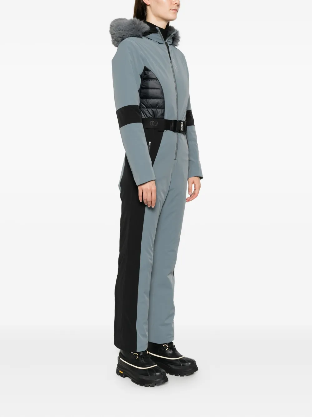 Colmar Quilted Belted Ski Suit In Blue