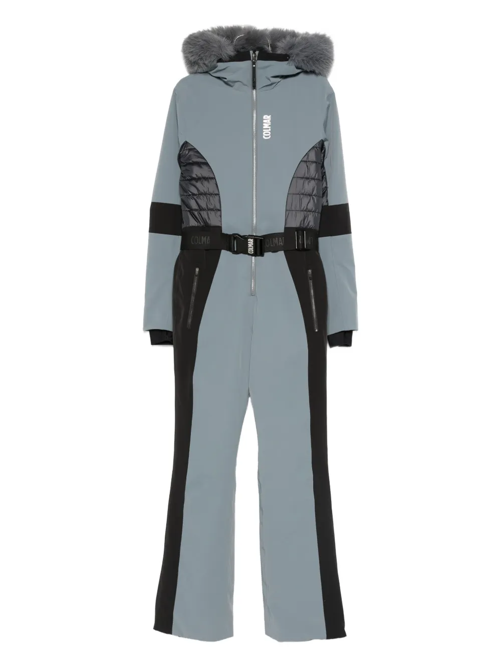 Colmar Quilted Belted Ski Suit In Blue