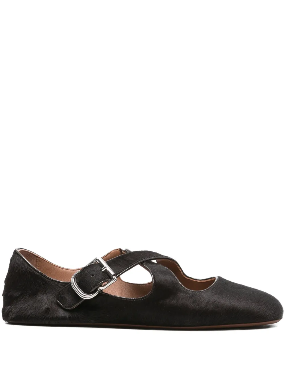 Alaïa buckle cross-strap ballet flats | Brown | Image 1
