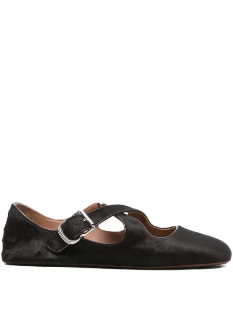 Alaïa buckle cross-strap ballet flats