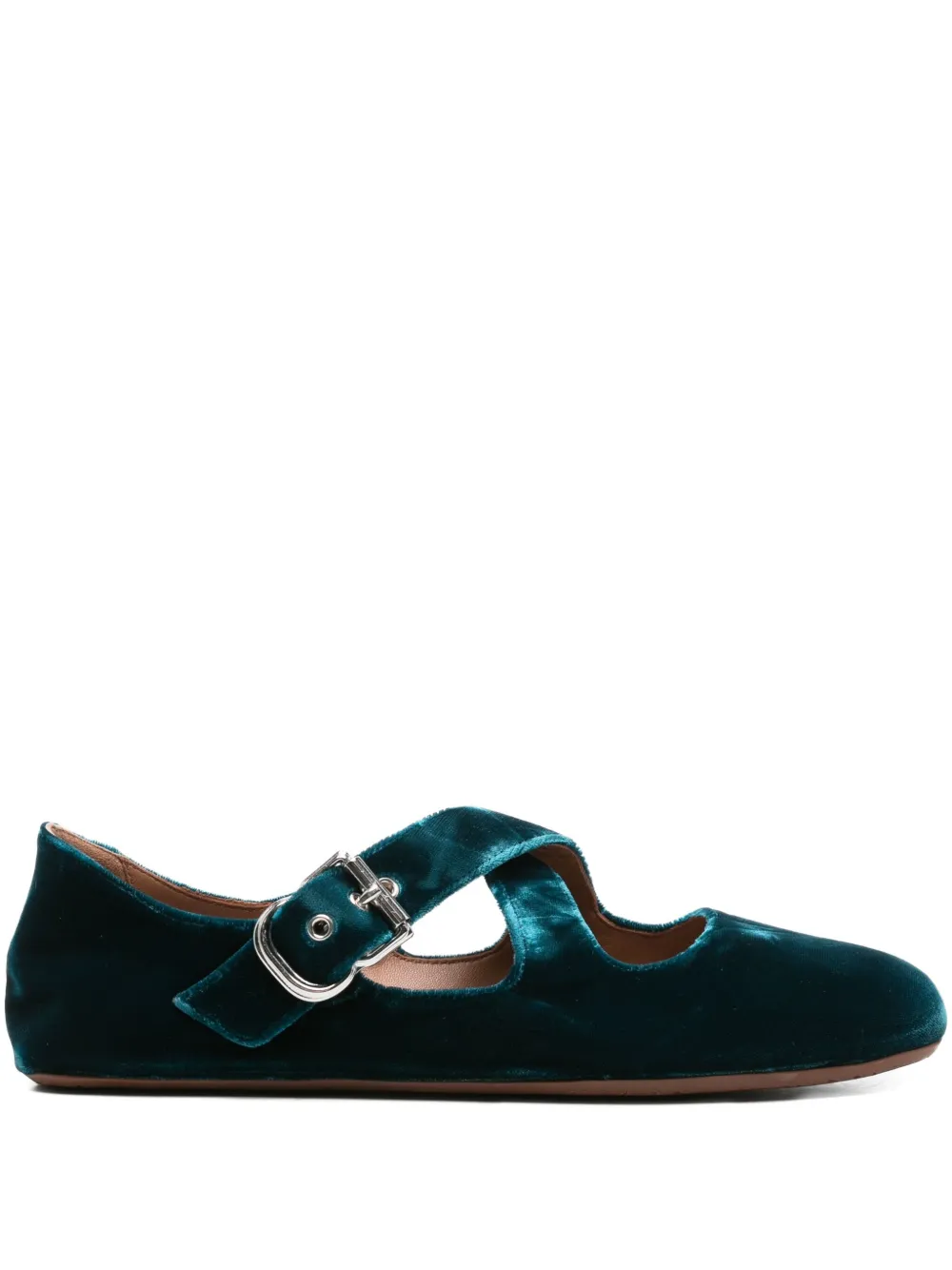 Alaïa flats de terciopelo con hebilla | azul | Image 1