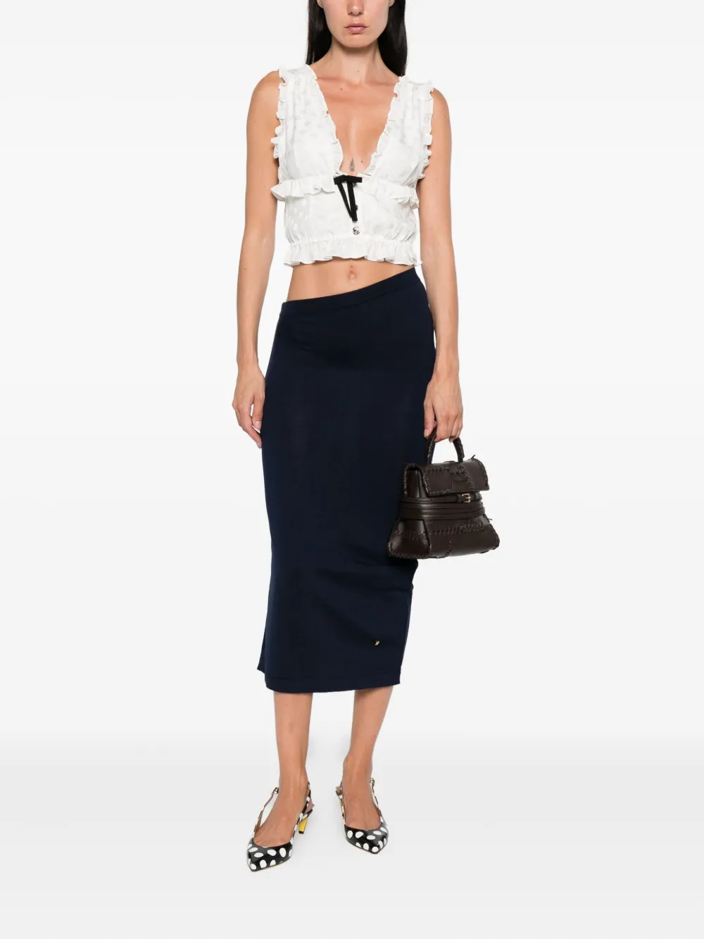 Moschino asymmetric-design midi skirt Blauw