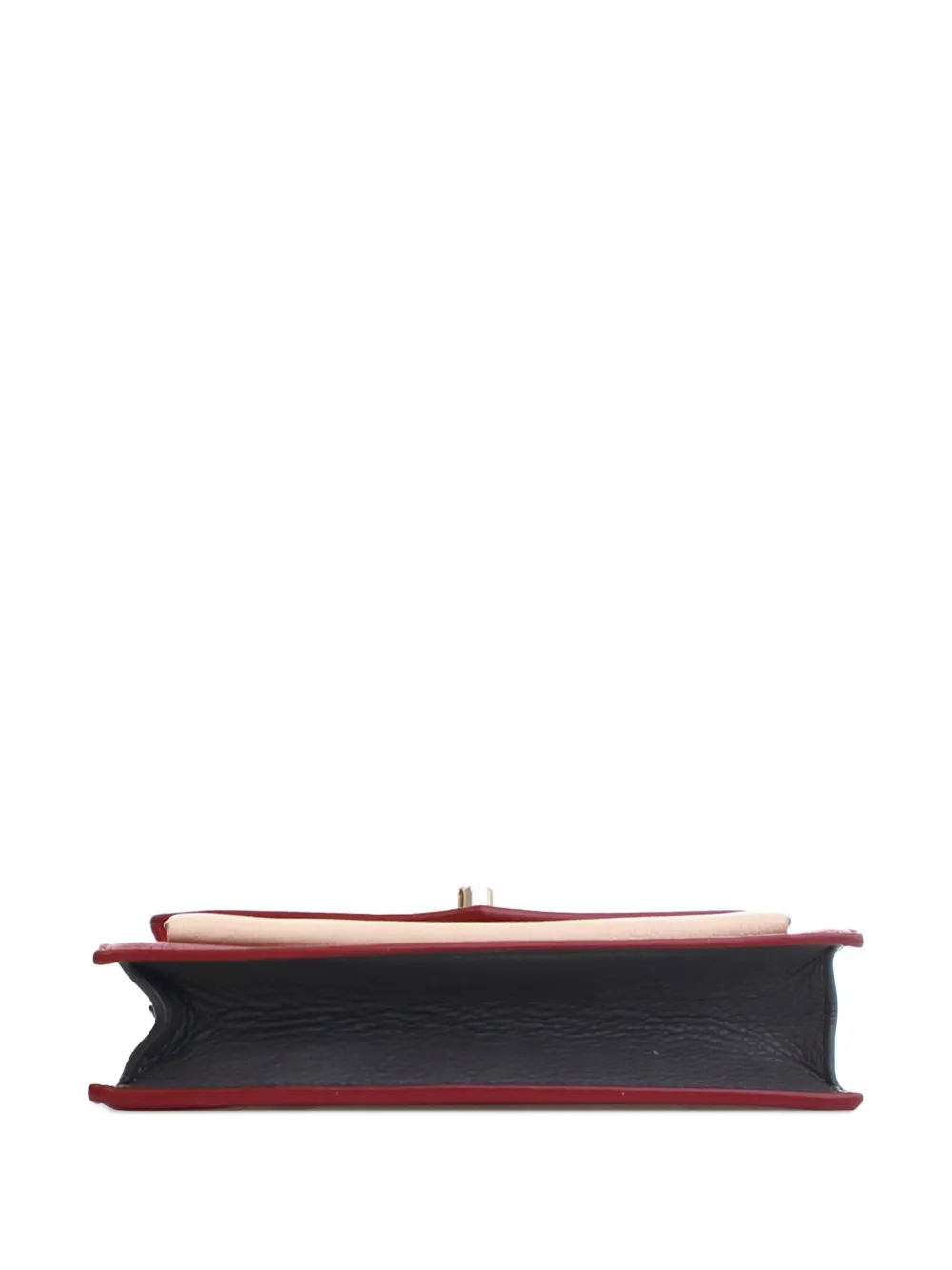 Pre-owned Louis Vuitton 2019 Bicolor Leather Mylockme Chain Pochette Crossbody Bag In Red