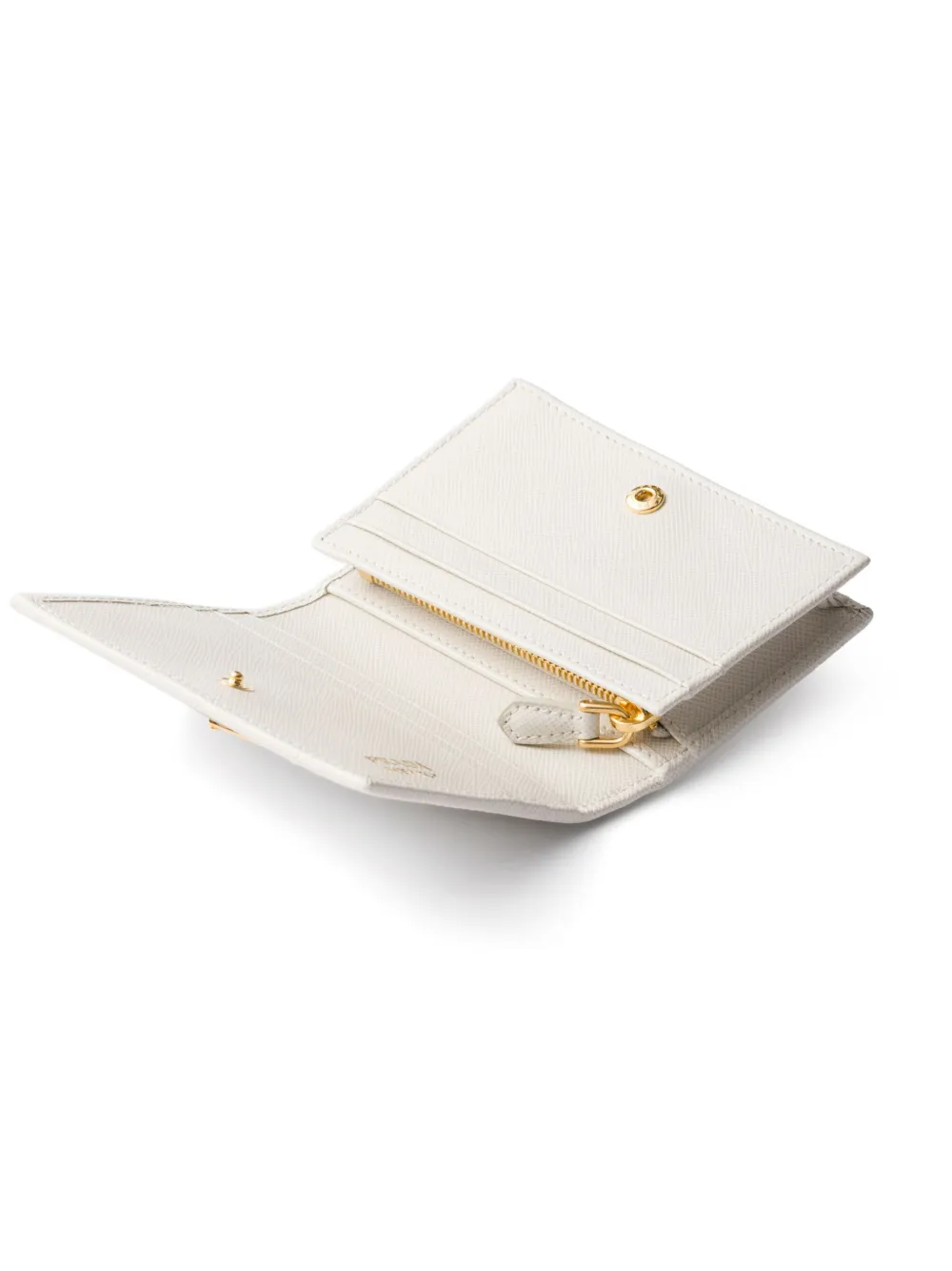 Prada Saffiano leren portemonnee Wit