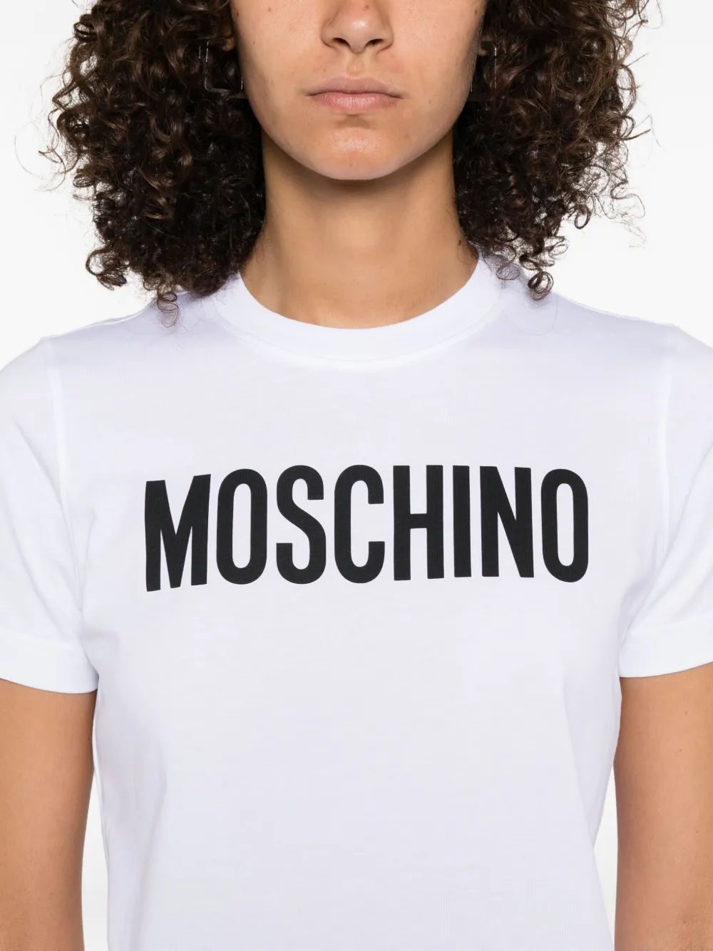 Moschino Katoenen T-shirt met logoprint Wit