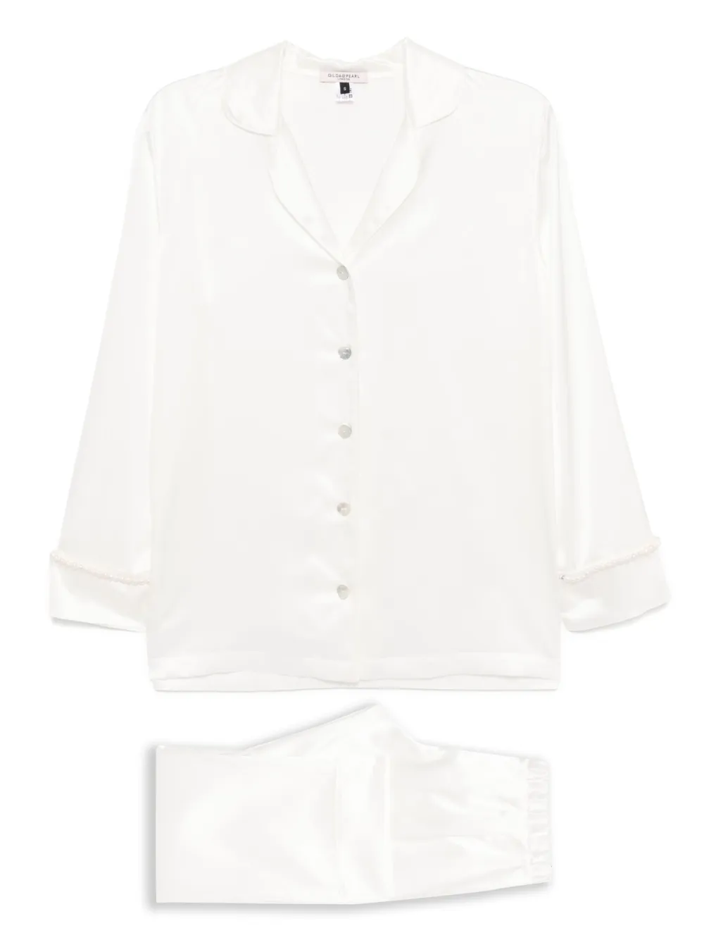 Gilda & Pearl silk pyjama set | White | Image 1