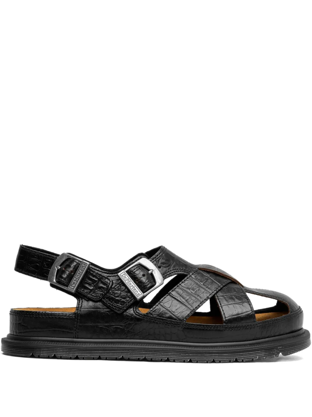 Dr. Martens crocodile-effect sandals Brown