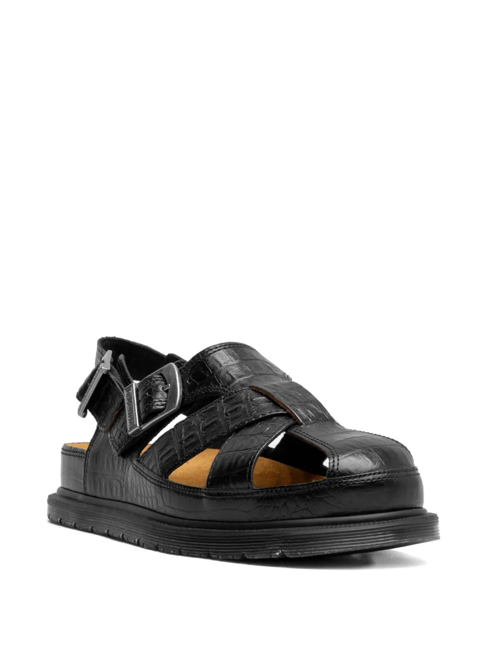 Dr. Martens crocodile-effect sandals - Bruin