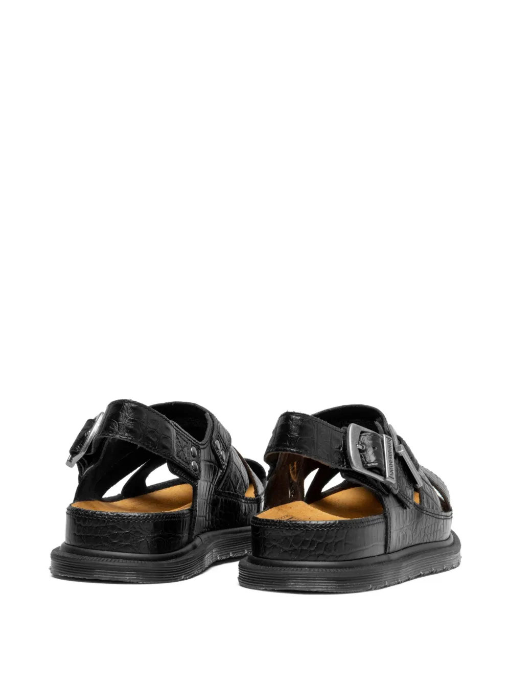 Dr. Martens crocodile-effect sandals Brown