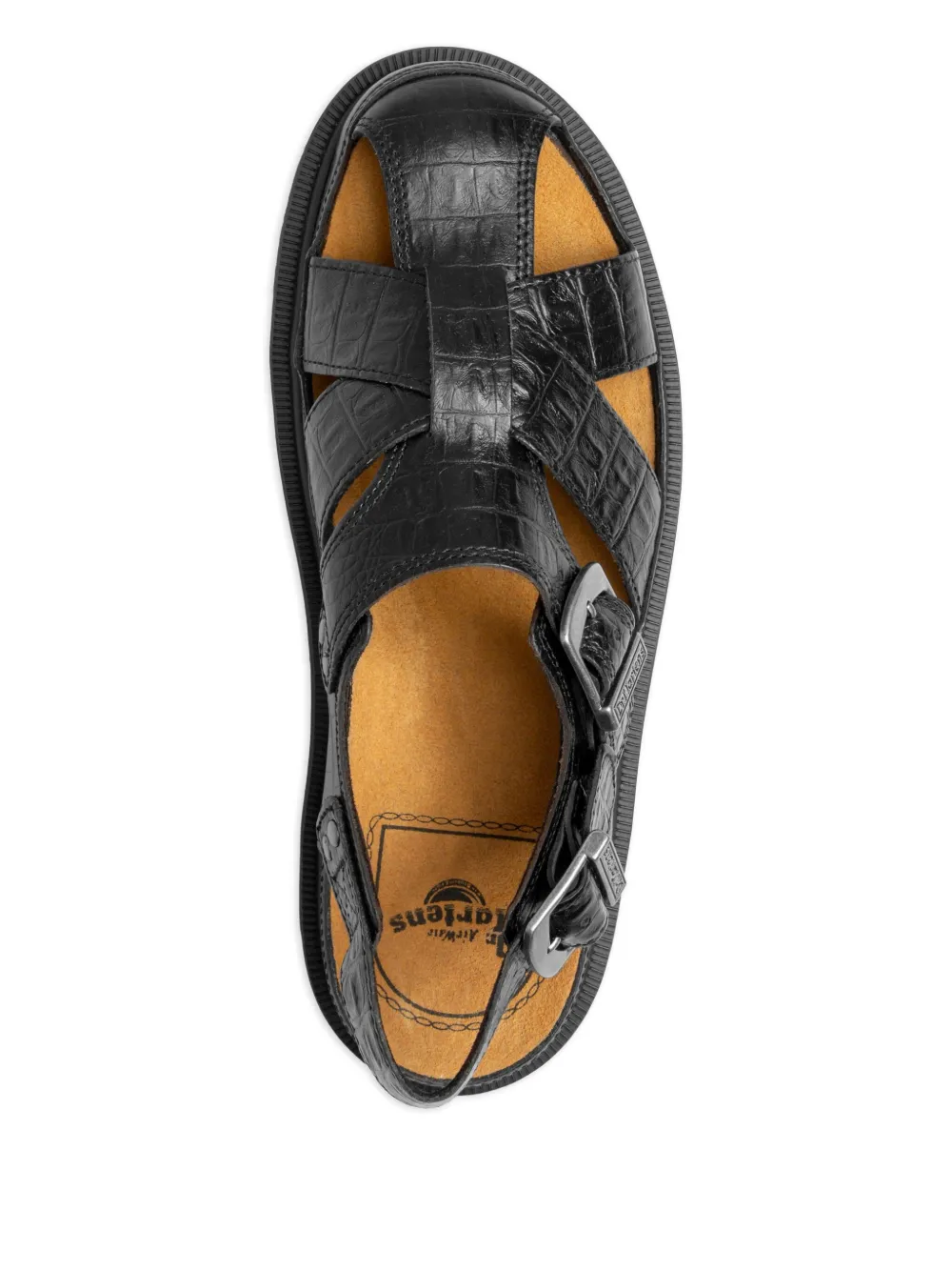 Dr. Martens crocodile-effect sandals Brown