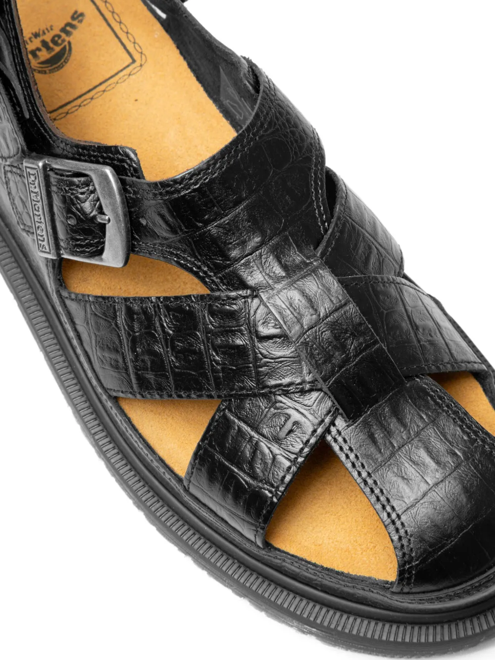 Dr. Martens crocodile-effect sandals Brown