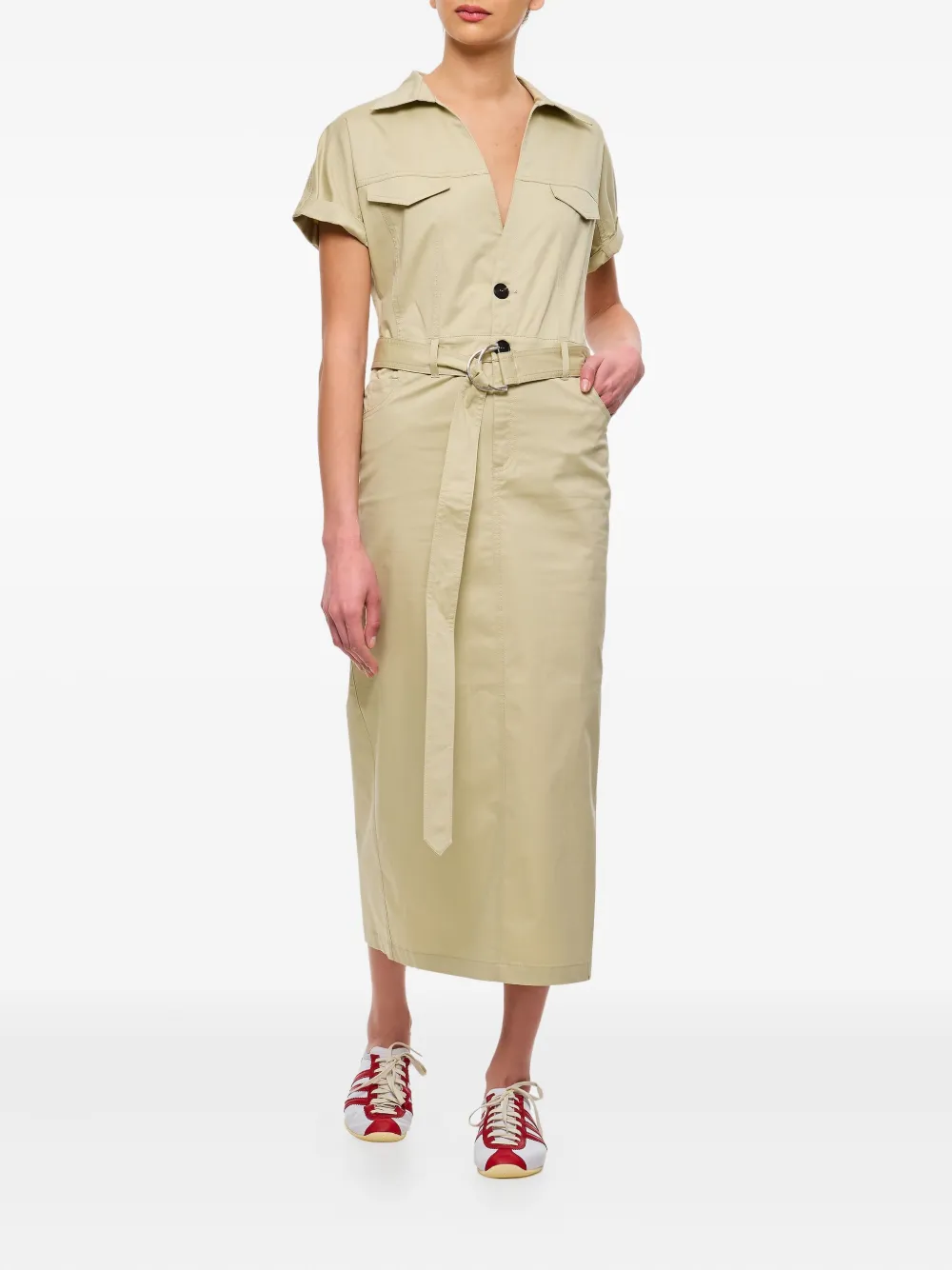 Halfboy button-up belted midi dress | Day Dresses | Image 2