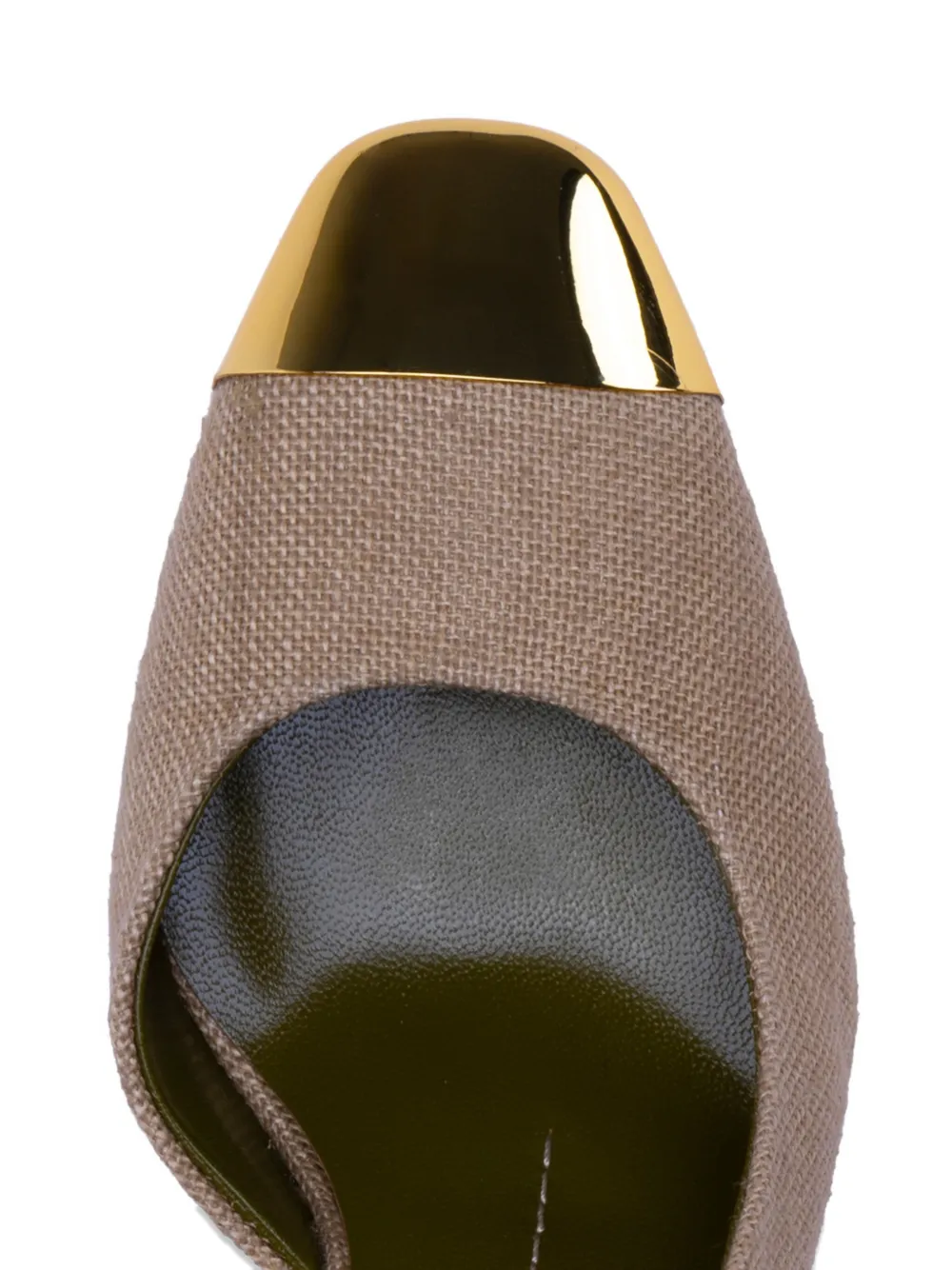 MARIA LUCA 90 mm slingback pumps met metalen neus Beige