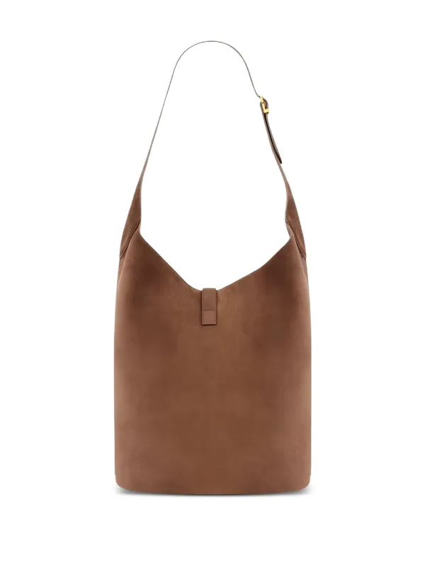 Saint Laurent Grand Sac Porté Épaule Le à En Daim Marron